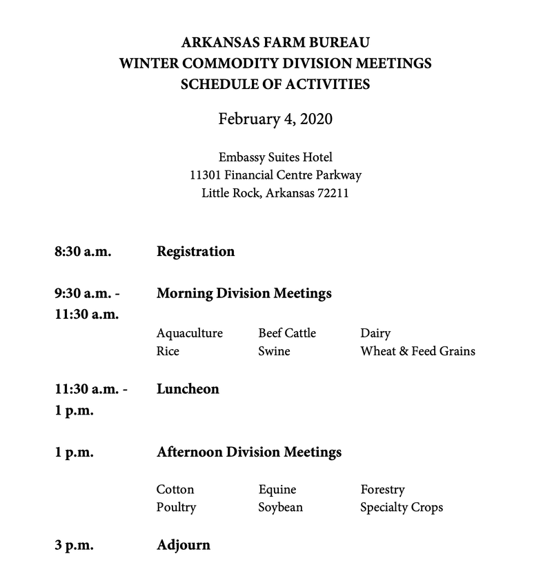 Commodity Meeting agenda image