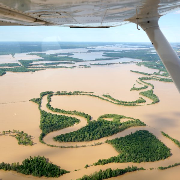 ArFB Leaders Fly Over Flooding